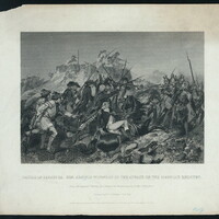 Battle of Saratoga., General Arnold Wounded in the Attack on the Hessian Redoubt